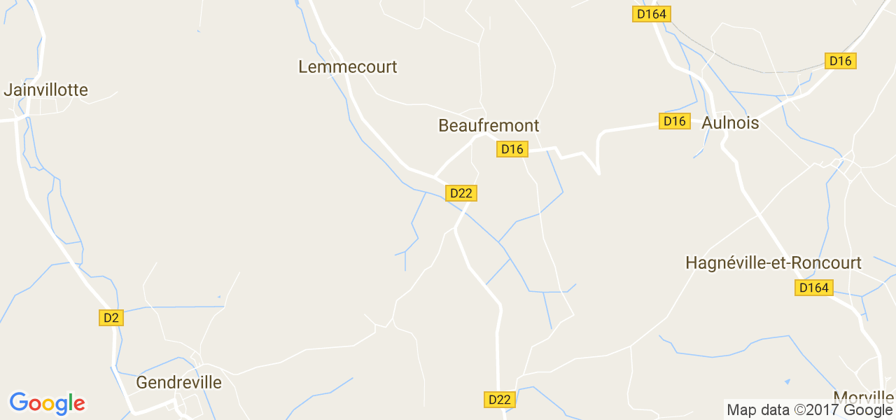 map de la ville de Beaufremont