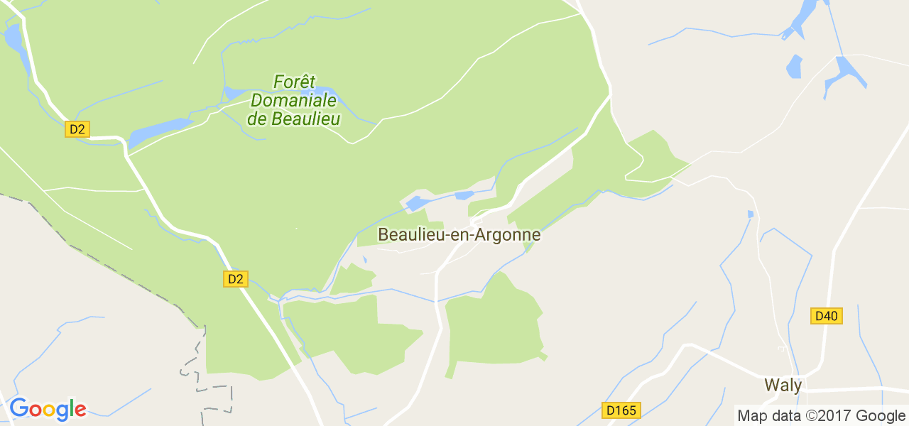 map de la ville de Beaulieu-en-Argonne