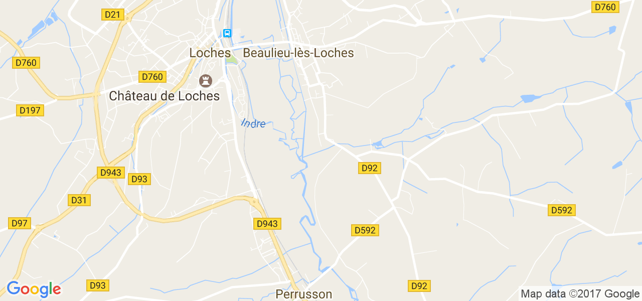 map de la ville de Beaulieu-lès-Loches