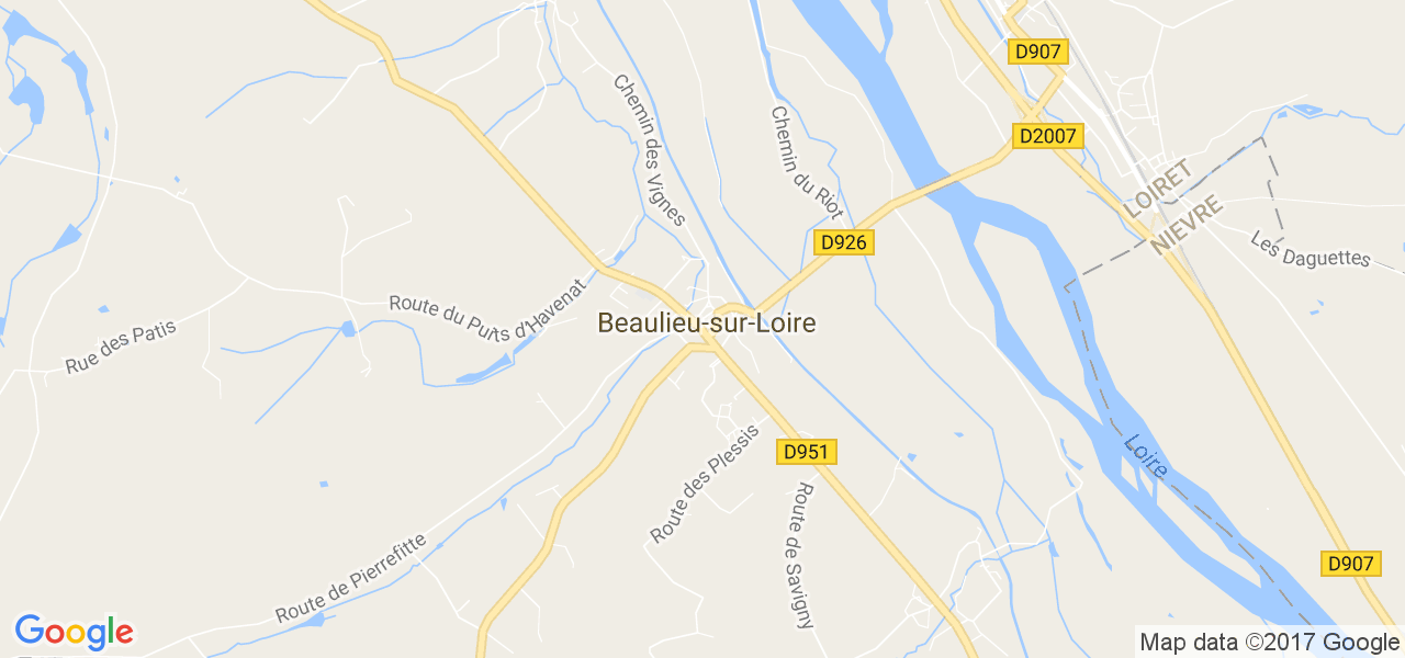 map de la ville de Beaulieu-sur-Loire