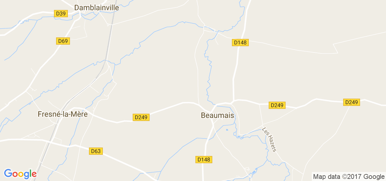 map de la ville de Beaumais