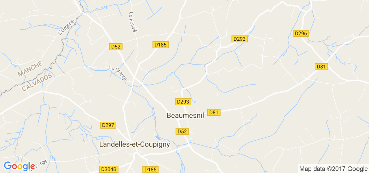 map de la ville de Beaumesnil