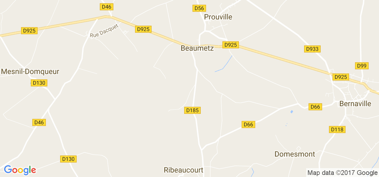 map de la ville de Beaumetz