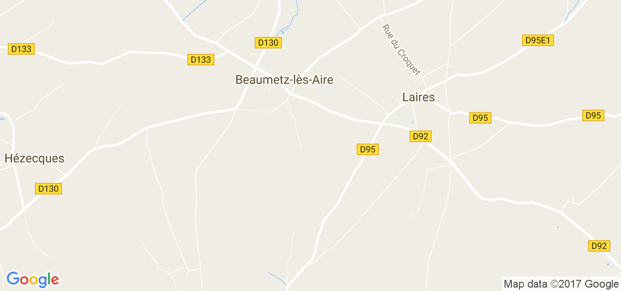 map de la ville de Beaumetz-lès-Aire