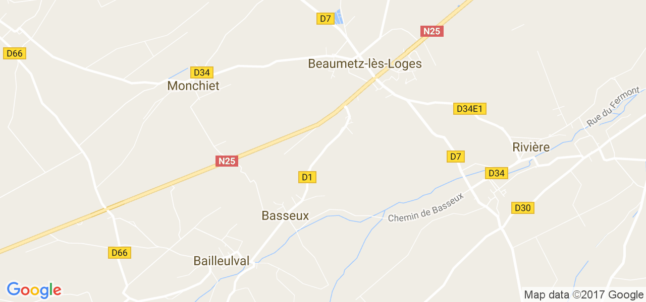 map de la ville de Beaumetz-lès-Loges