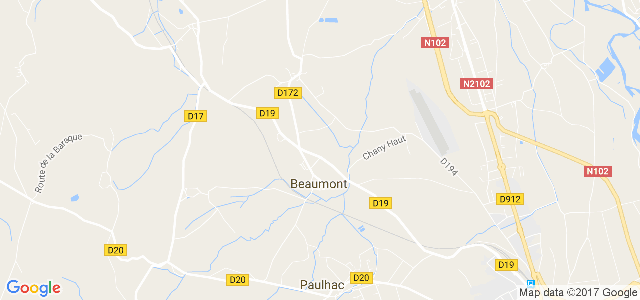 map de la ville de Beaumont