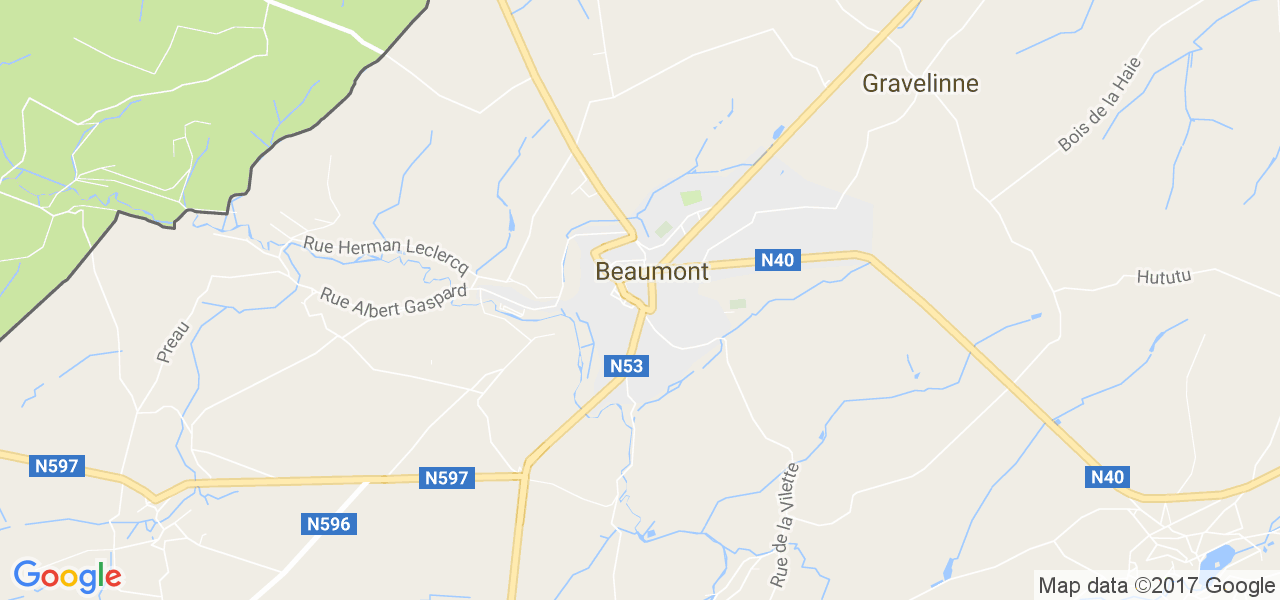 map de la ville de Beaumont