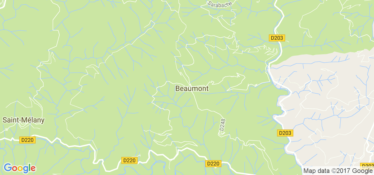 map de la ville de Beaumont