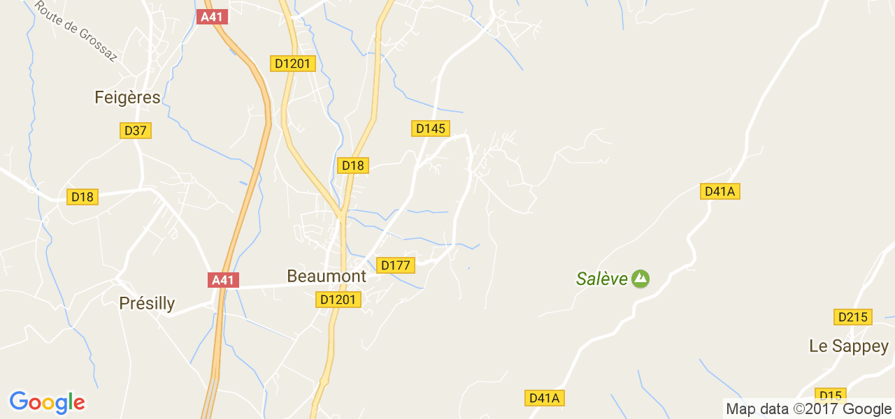 map de la ville de Beaumont