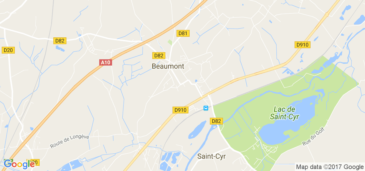 map de la ville de Beaumont