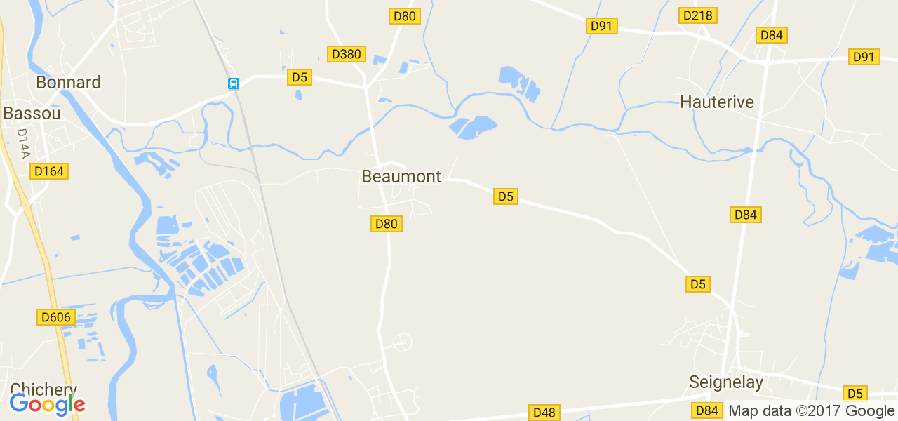 map de la ville de Beaumont