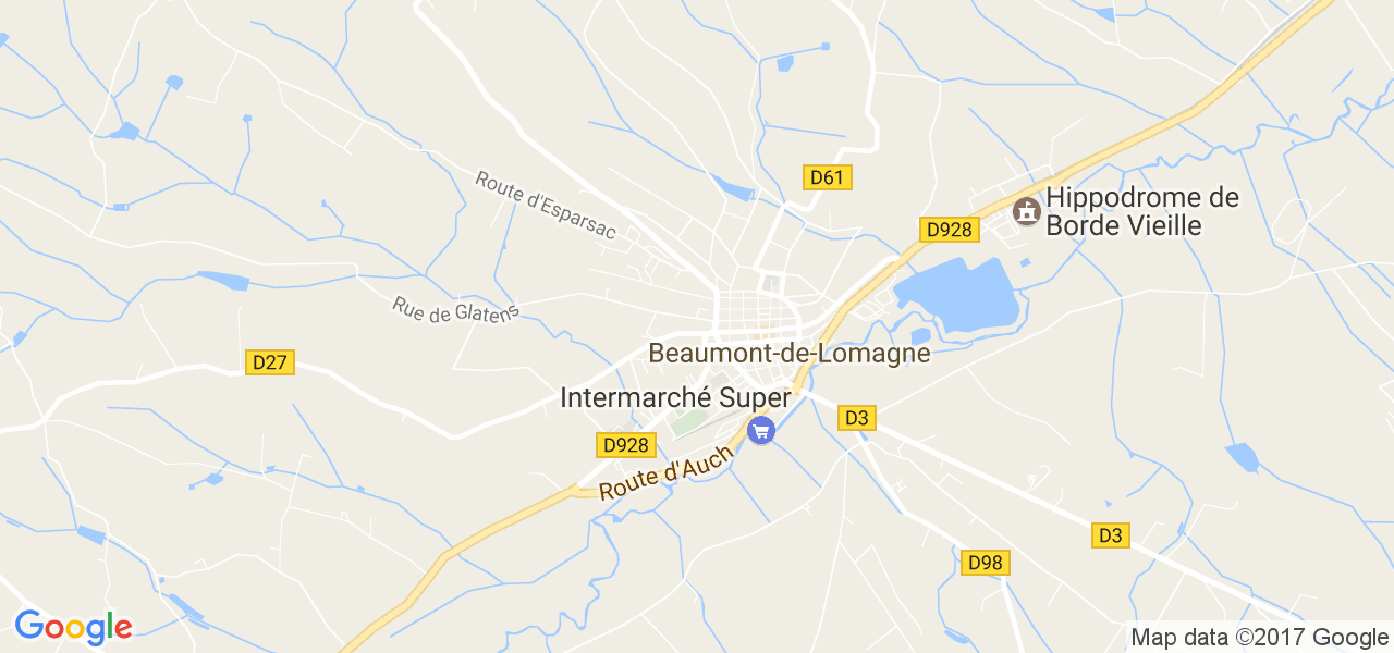 map de la ville de Beaumont-de-Lomagne