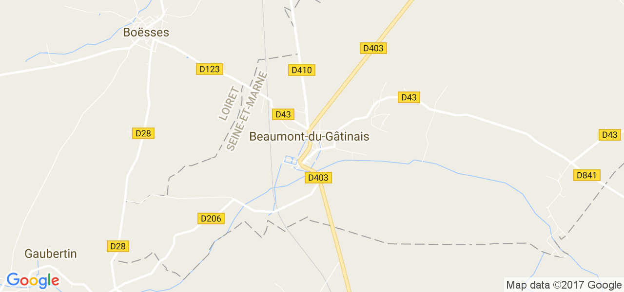 map de la ville de Beaumont-du-Gâtinais