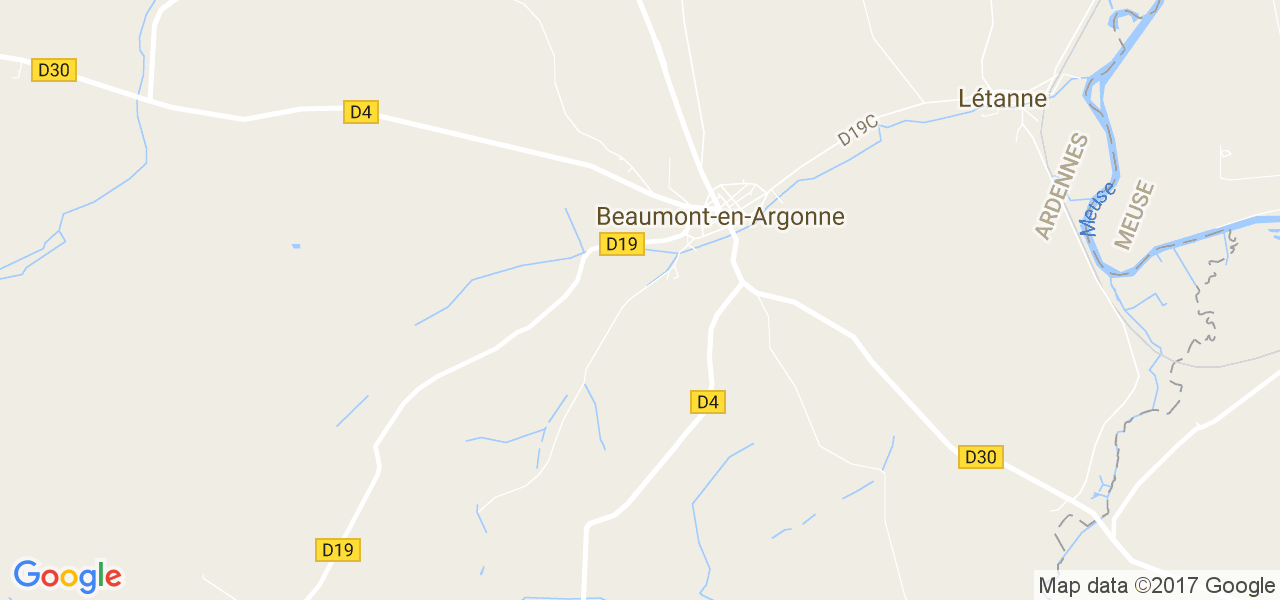 map de la ville de Beaumont-en-Argonne