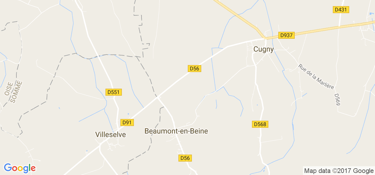 map de la ville de Beaumont-en-Beine