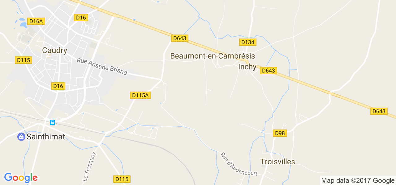 map de la ville de Beaumont-en-Cambrésis