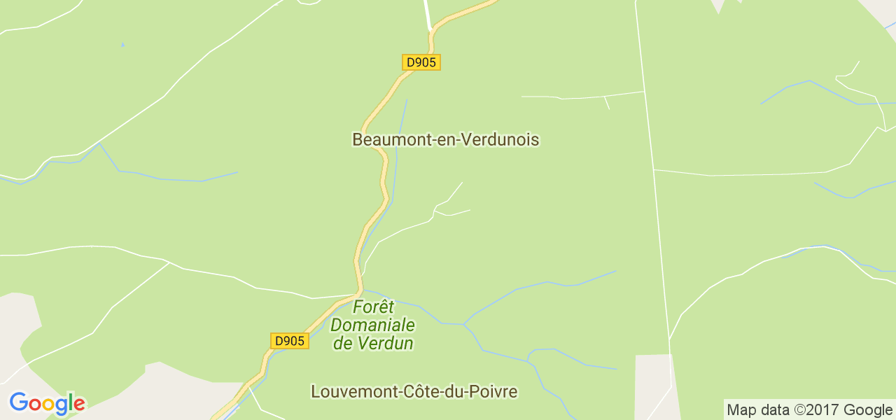 map de la ville de Beaumont-en-Verdunois