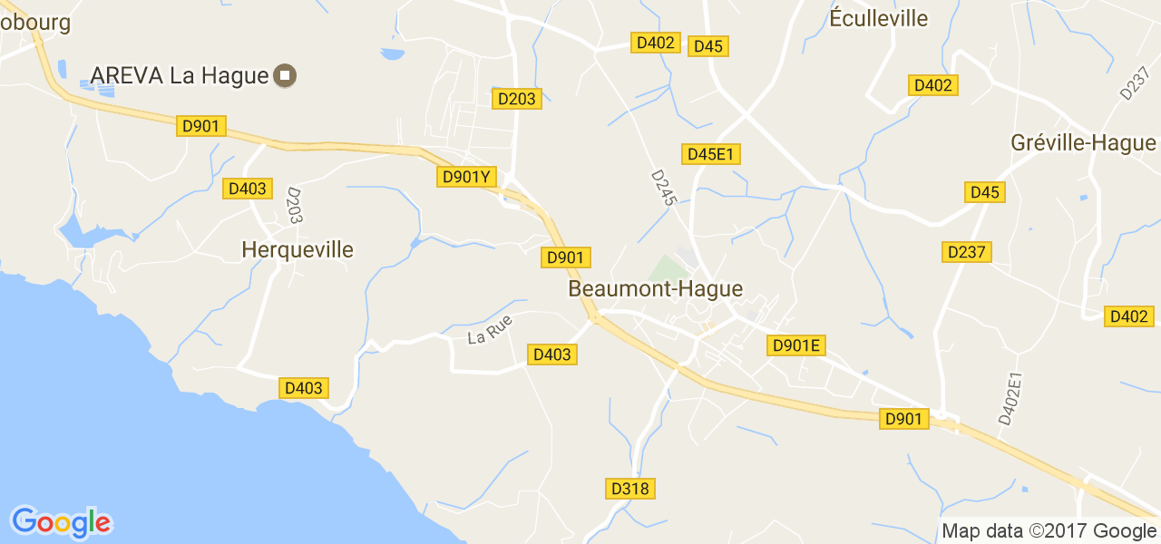 map de la ville de Beaumont-Hague