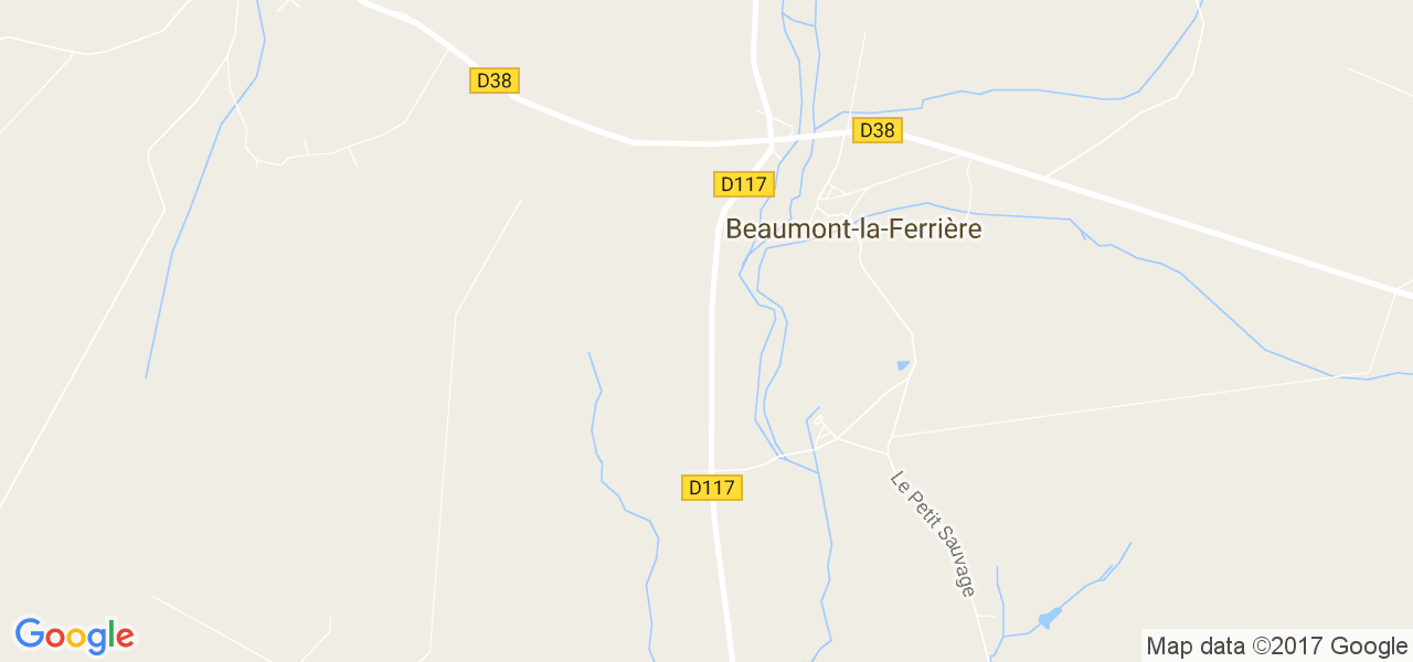 map de la ville de Beaumont-la-Ferrière