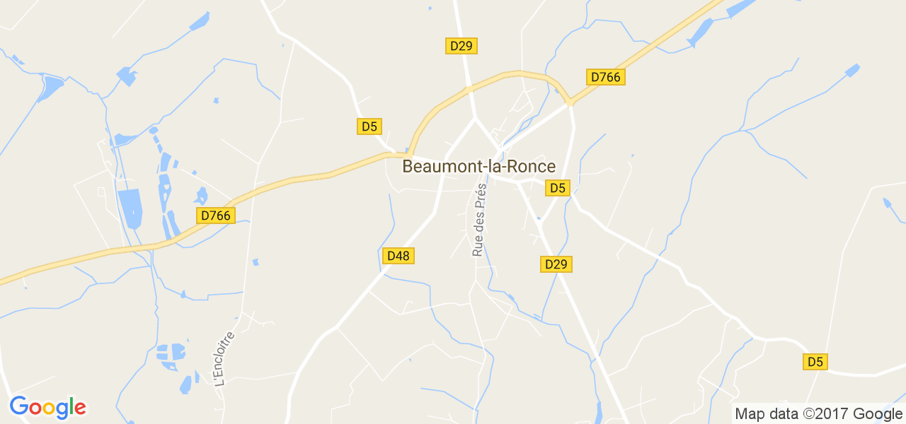 map de la ville de Beaumont-la-Ronce