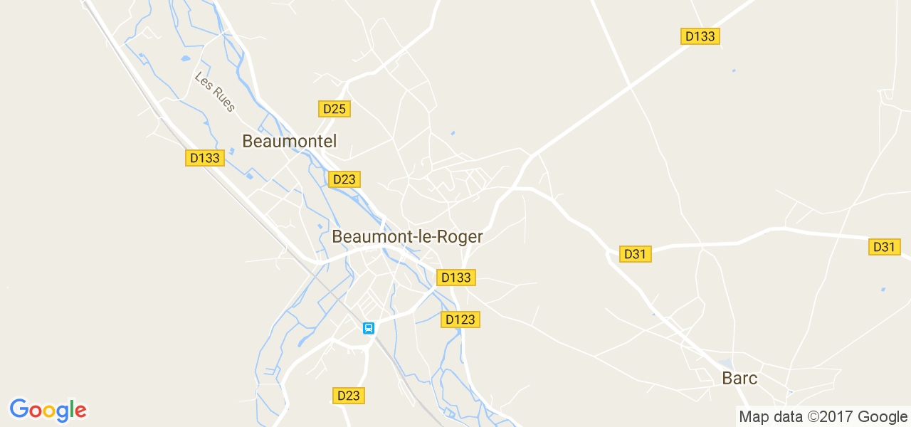 map de la ville de Beaumont-le-Roger