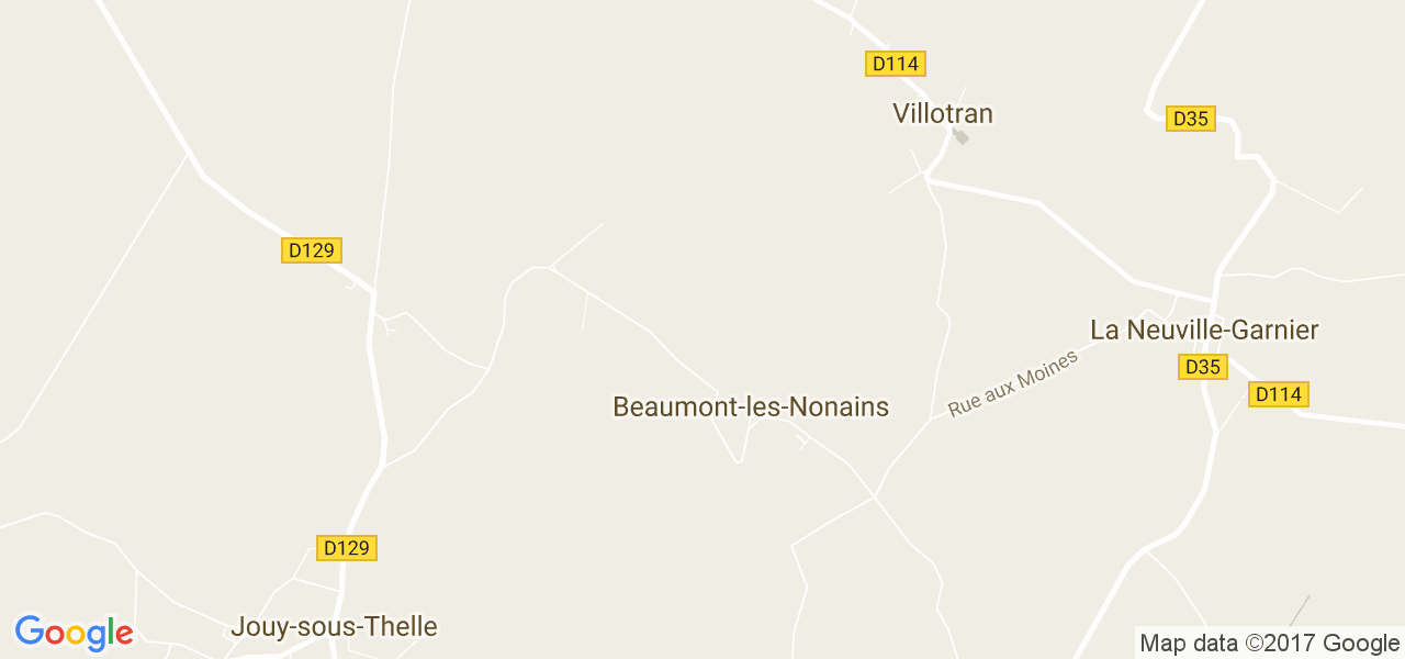 map de la ville de Beaumont-les-Nonains