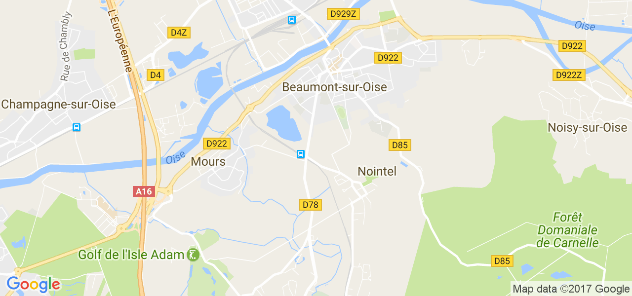 map de la ville de Beaumont-sur-Oise