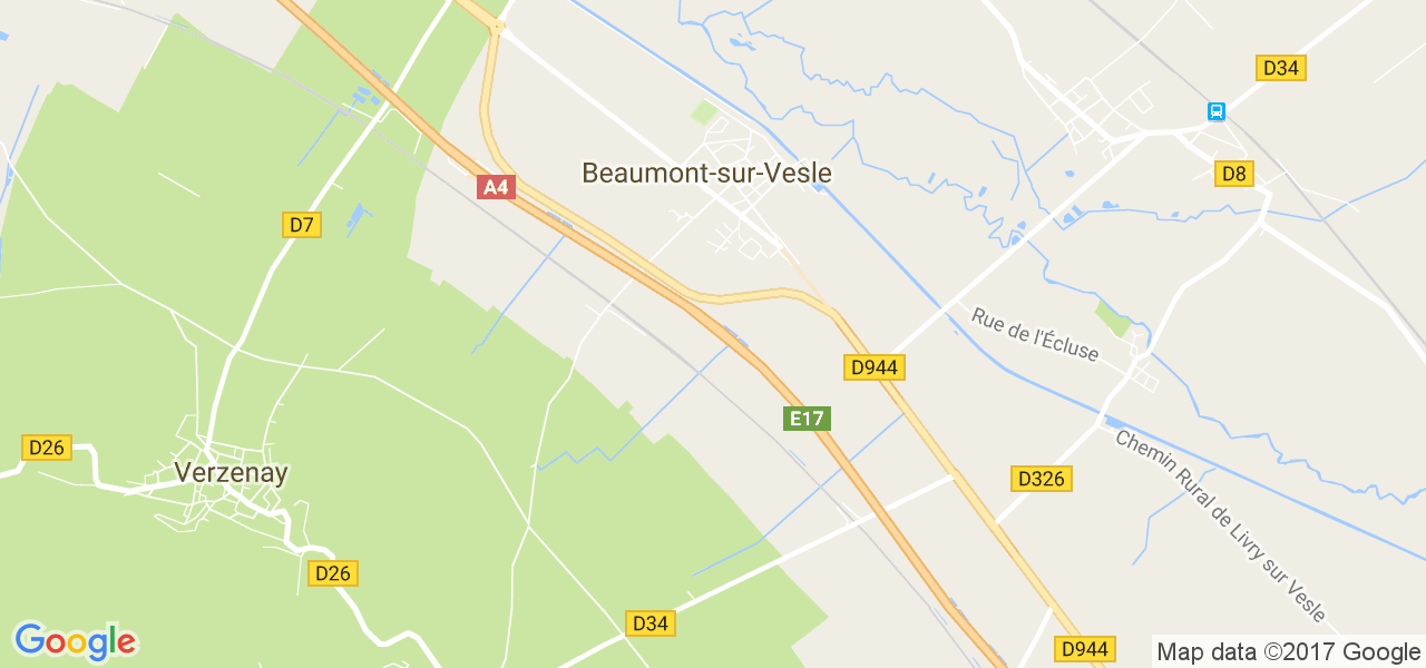 map de la ville de Beaumont-sur-Vesle