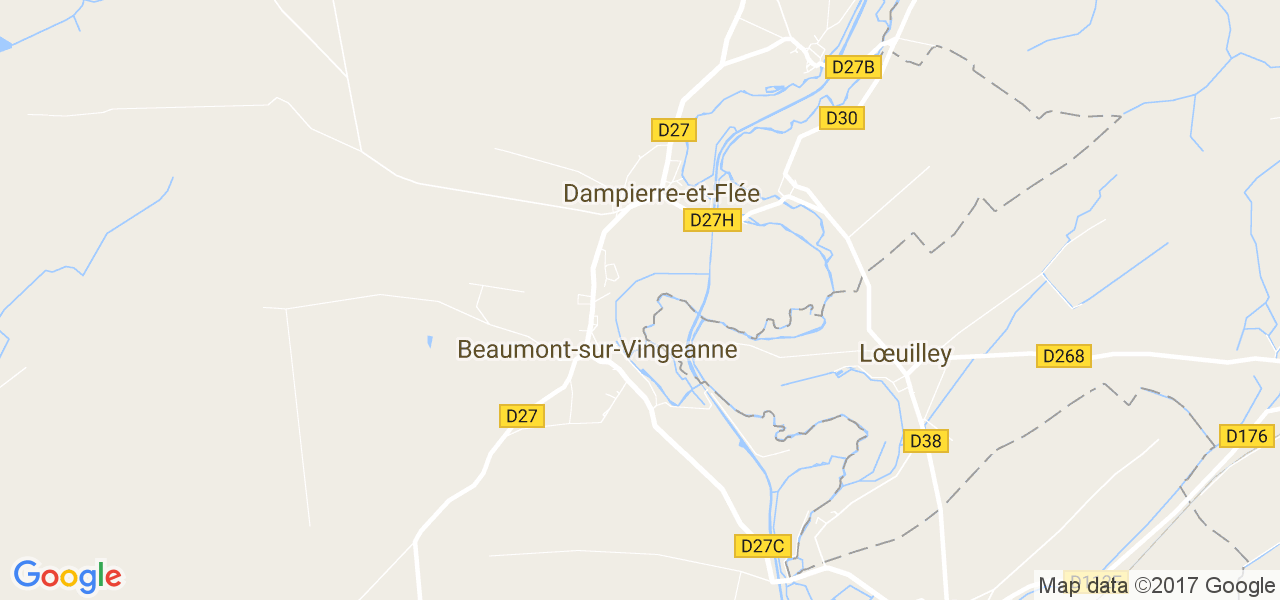 map de la ville de Beaumont-sur-Vingeanne