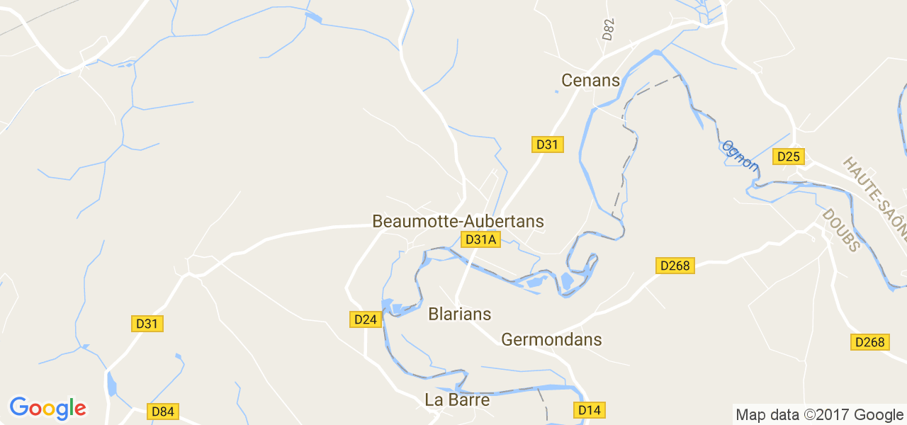 map de la ville de Beaumotte-Aubertans