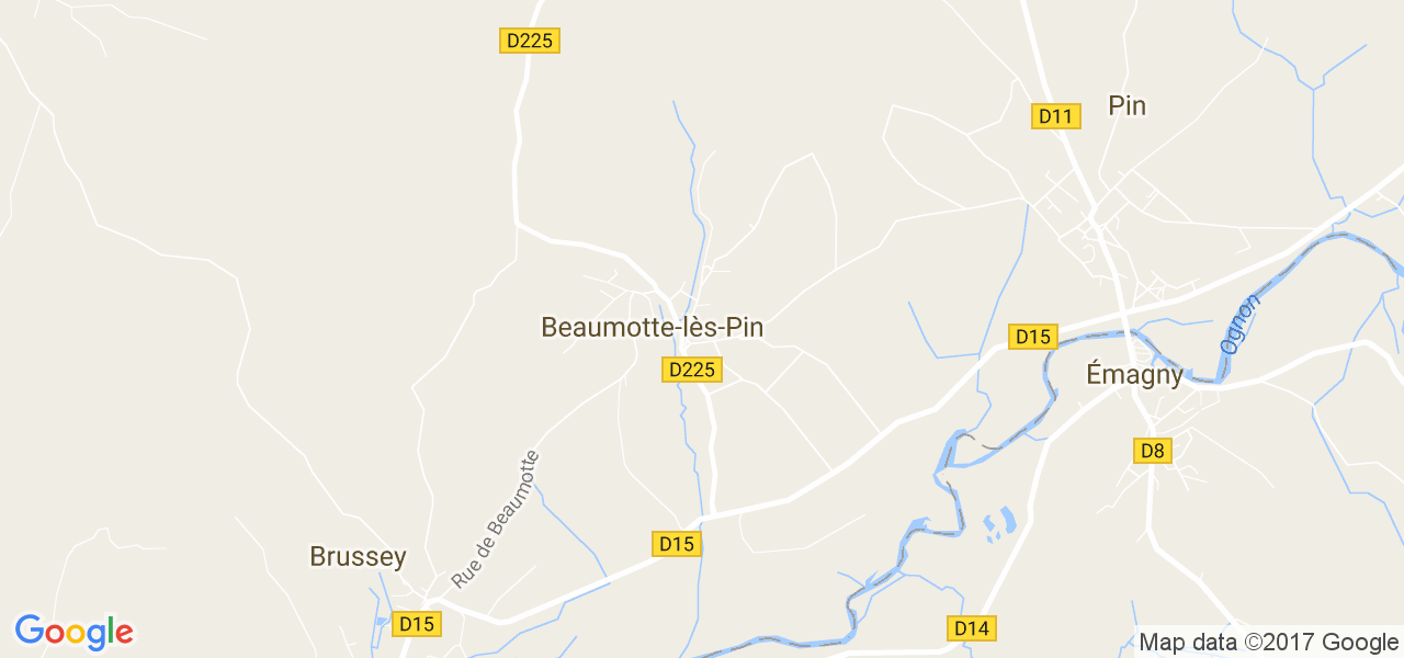 map de la ville de Beaumotte-lès-Pin