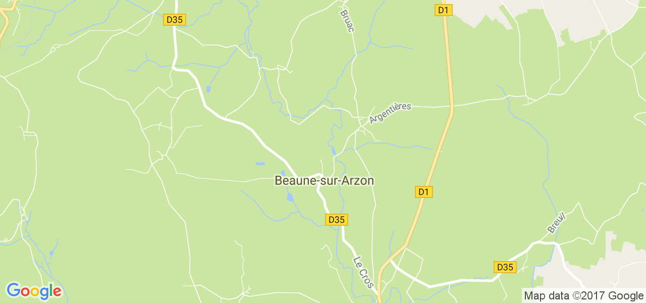 map de la ville de Beaune-sur-Arzon