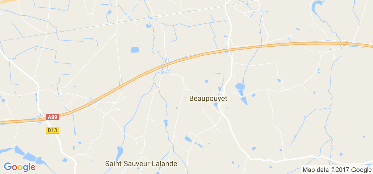 map de la ville de Beaupouyet