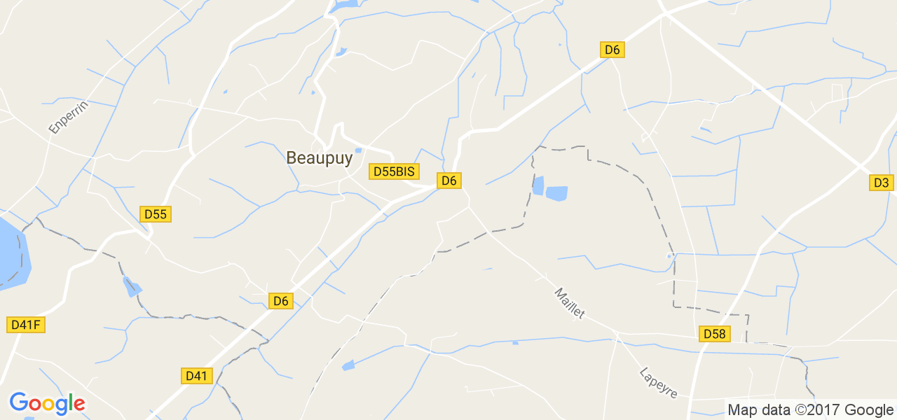 map de la ville de Beaupuy