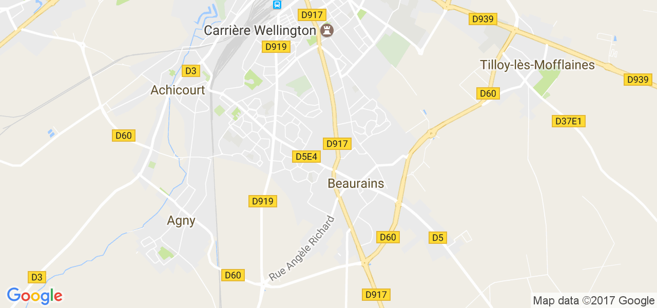 map de la ville de Beaurains