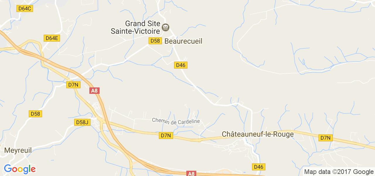 map de la ville de Beaurecueil