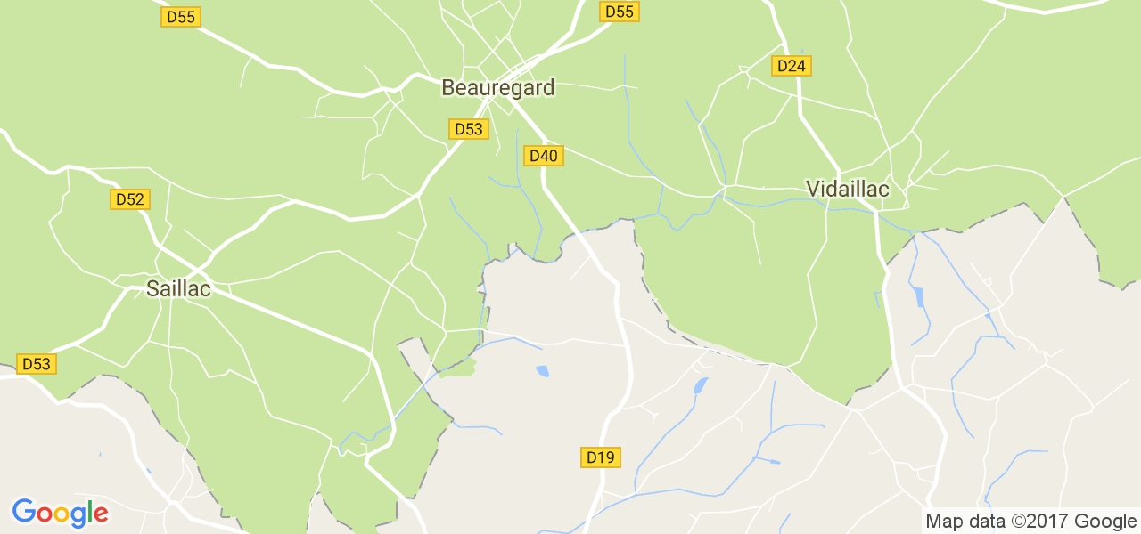 map de la ville de Beauregard