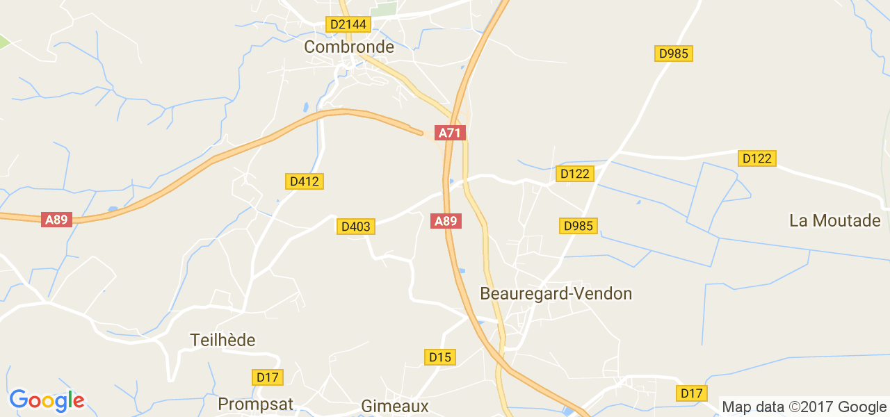 map de la ville de Beauregard-Vendon