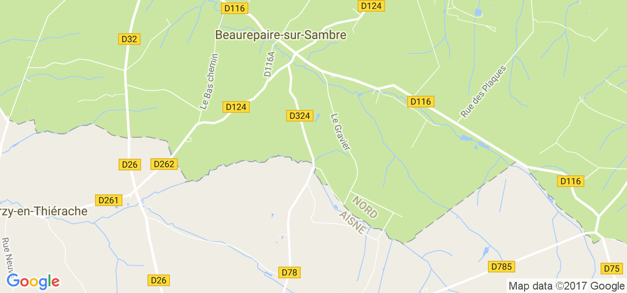 map de la ville de Beaurepaire-sur-Sambre