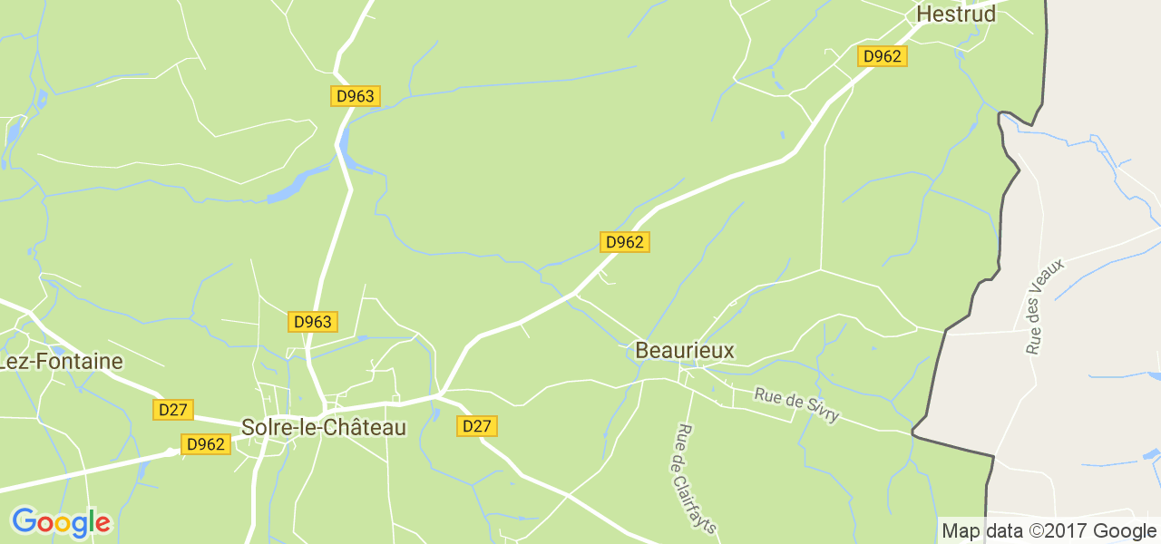 map de la ville de Beaurieux