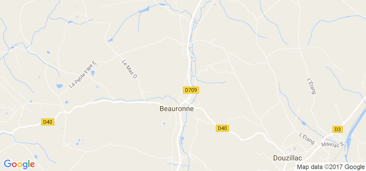 map de la ville de Beauronne