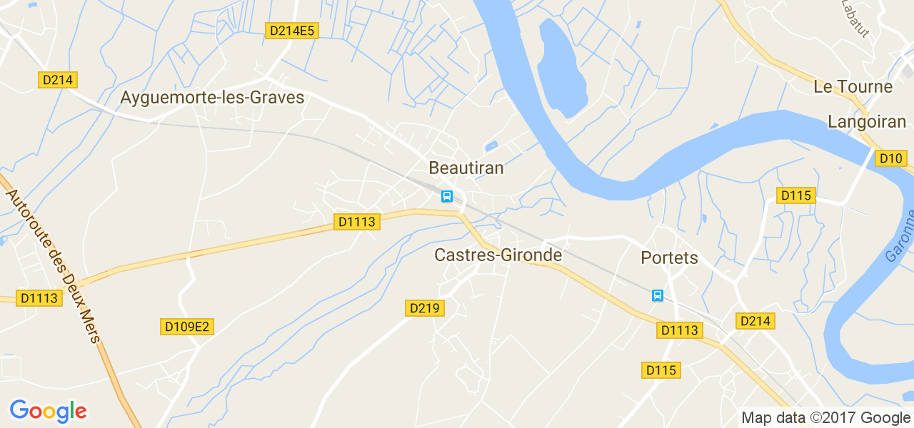 map de la ville de Beautiran