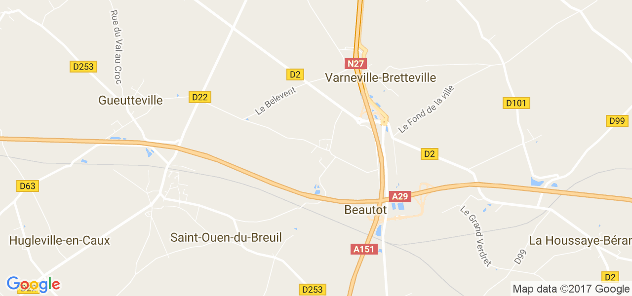 map de la ville de Beautot