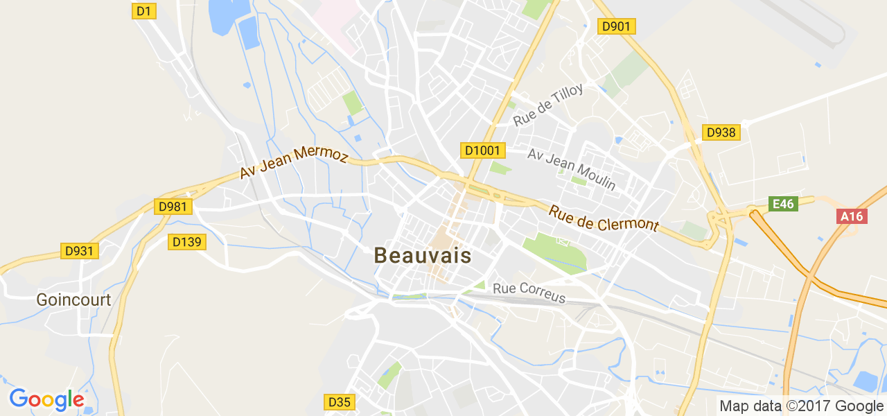 map de la ville de Beauvais