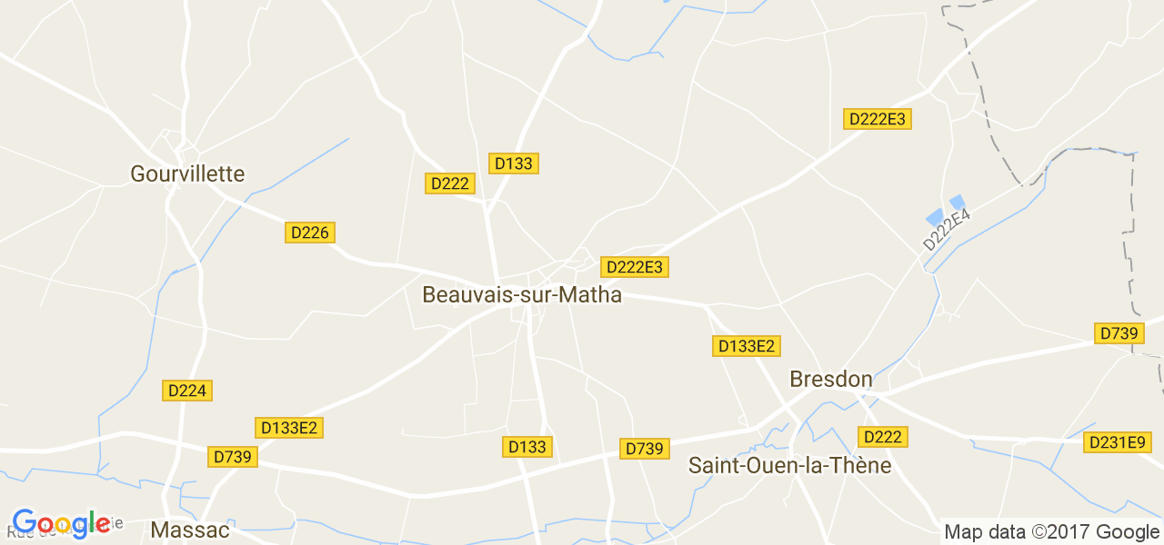 map de la ville de Beauvais-sur-Matha