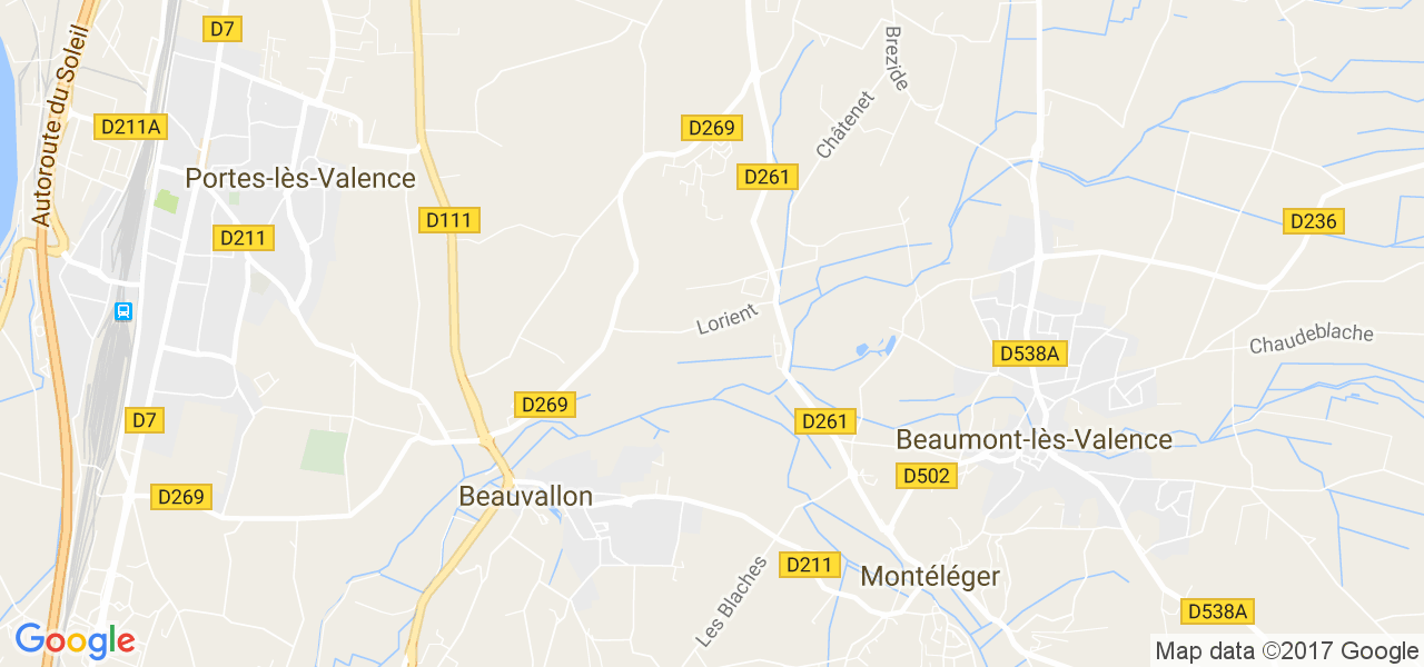 map de la ville de Beauvallon