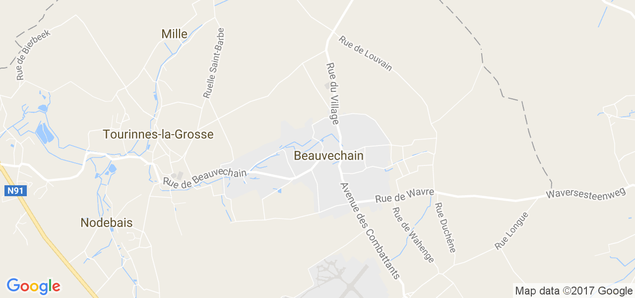 map de la ville de Beauvechain