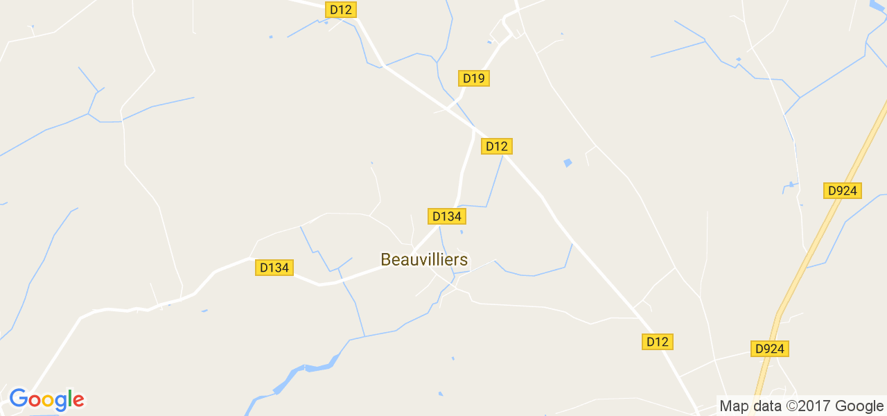 map de la ville de Beauvilliers