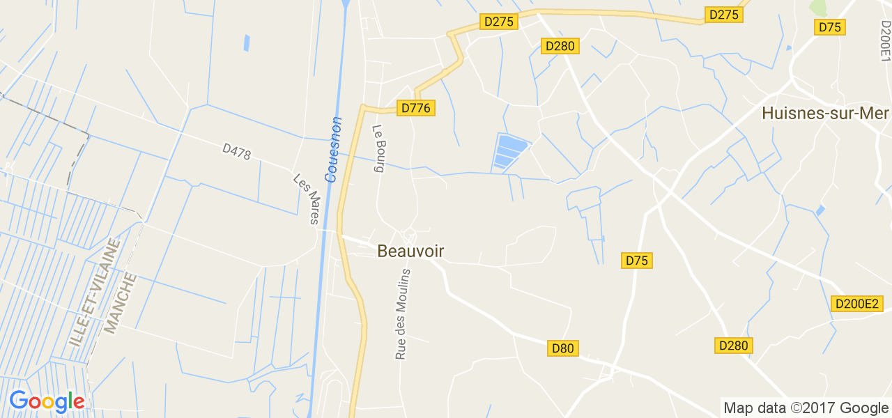 map de la ville de Beauvoir