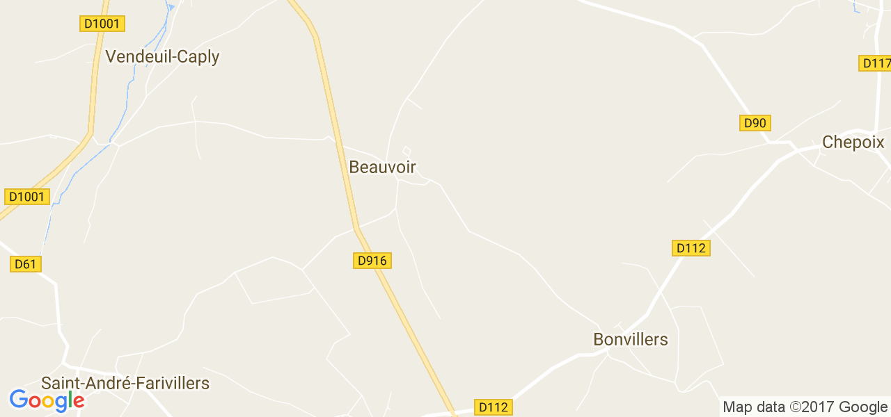 map de la ville de Beauvoir